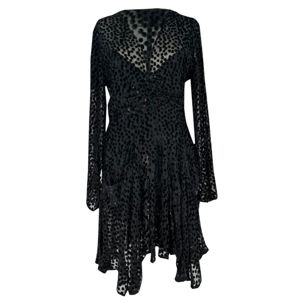 Isabel Marant Usmara Metallic Mini Dress in Black Viscose